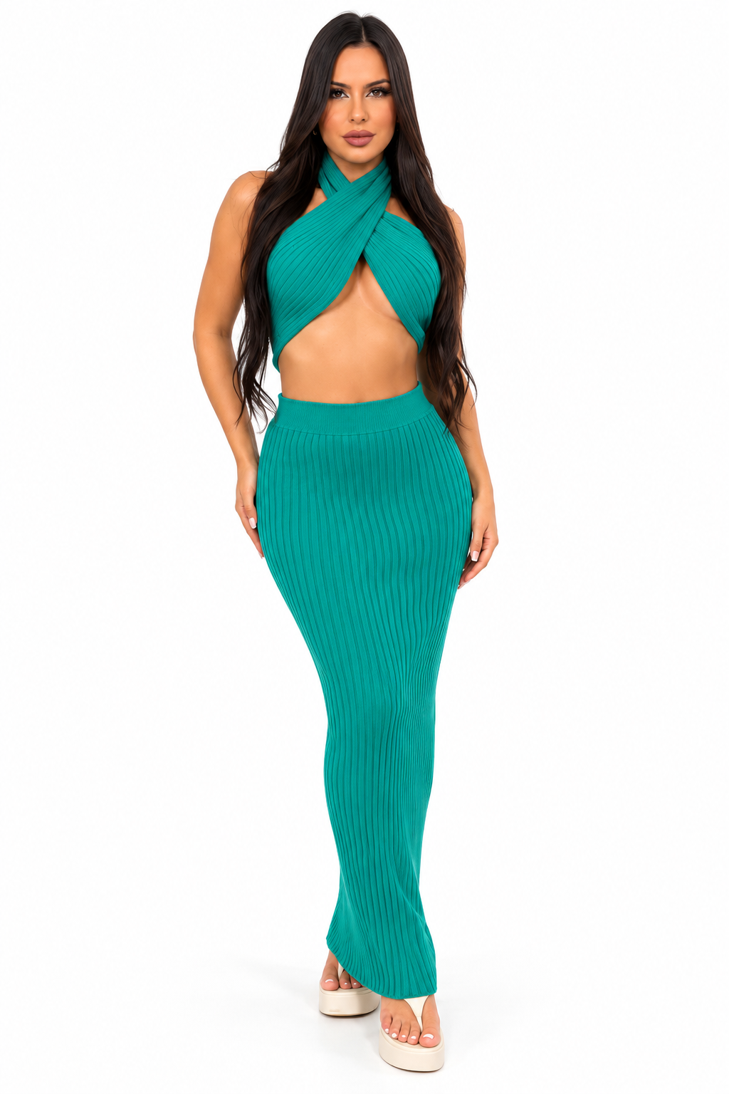 Conjunto Top Transpassado Esmeralda