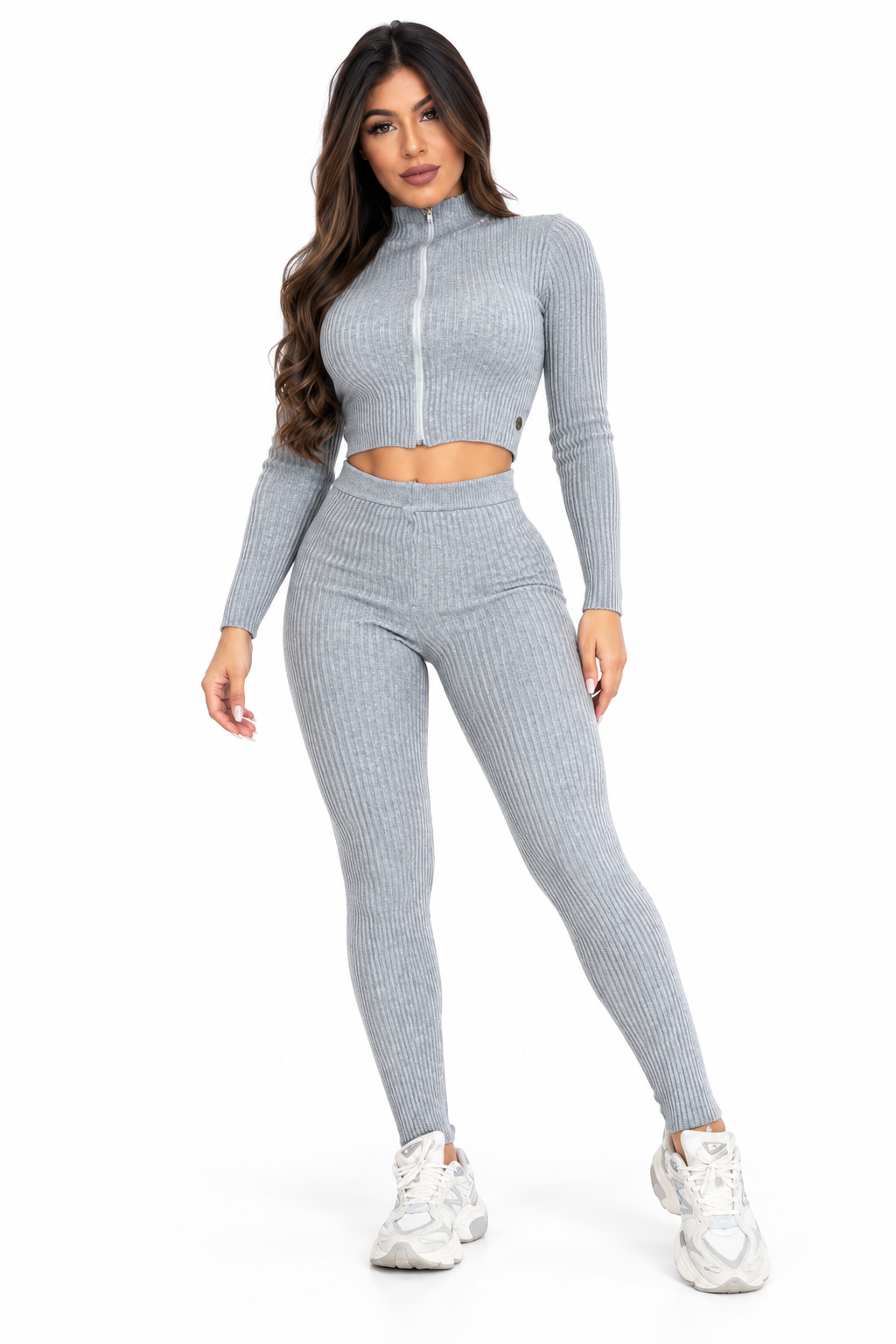 Conjunto Tricot Zip Mescla